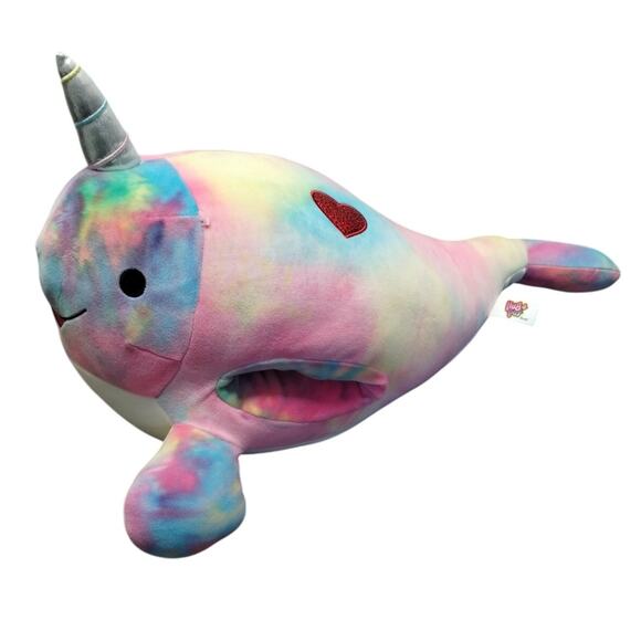 Russ Hug-A-Pet Squishmallow Tie Dye Colorful Pastel Narwhal Stuffed Animal Plush - Picture 1 of 8
